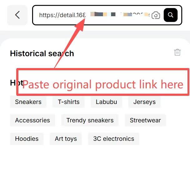 Pasting a seller link